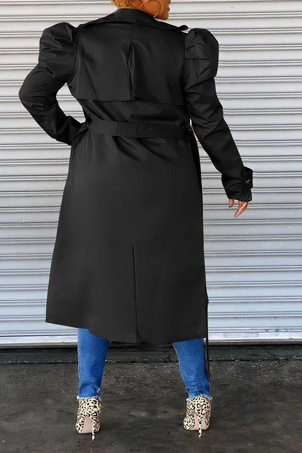 xiangtuibao Solid Color Chic Trench Coat