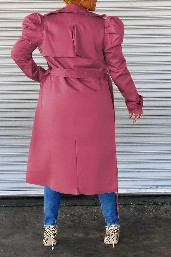 xiangtuibao Solid Color Chic Trench Coat