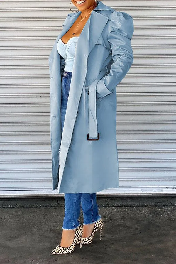 xiangtuibao Solid Color Chic Trench Coat