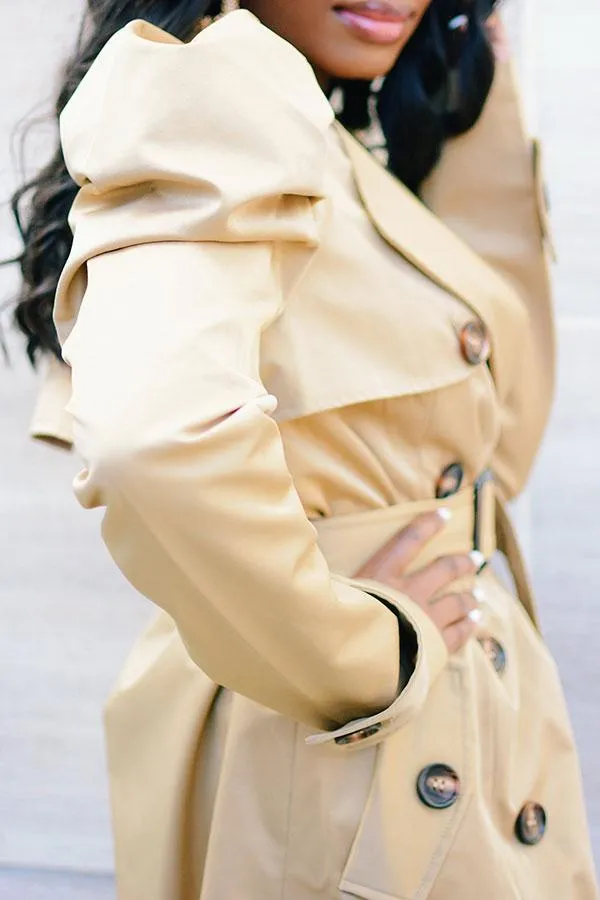 xiangtuibao Solid Color Chic Trench Coat